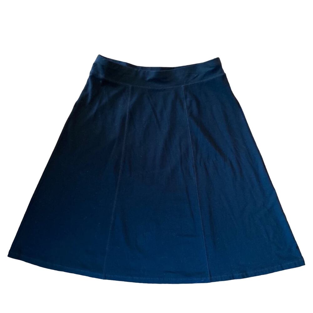 L.L Bean Skirt Black Midi Stretch A-Line Pull On Casual Solid size medium
